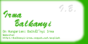 irma balkanyi business card